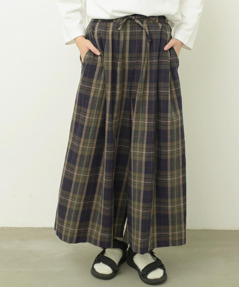 mat 綿麻スラブチェック ワイドパンツ（mat quotidien）