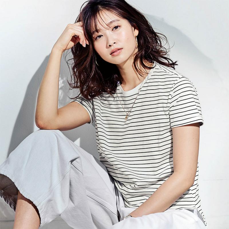 丸みを隠す大人仕立てＴシャツ【綿１００％・吸水速乾・消臭】（サラリスト）
