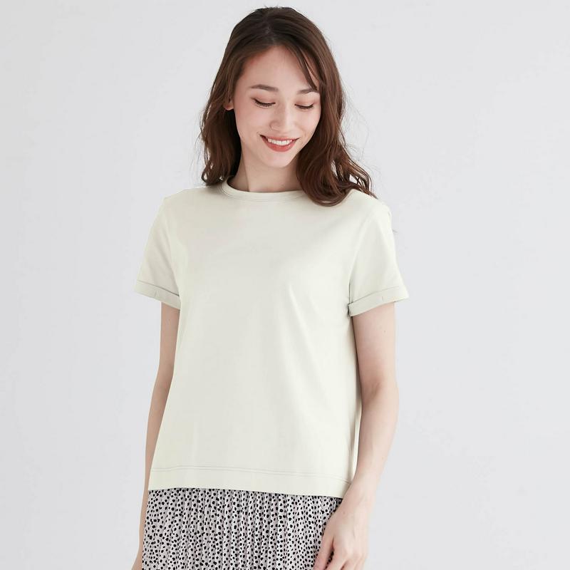 丸みを隠す大人仕立てＴシャツ【綿１００％・吸水速乾・消臭】（サラリスト）