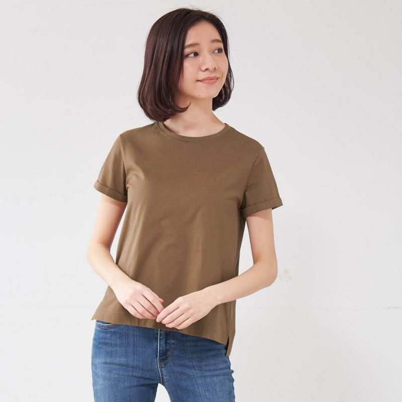 丸みを隠す大人仕立てＴシャツ【綿１００％・吸水速乾・消臭】（サラリスト）