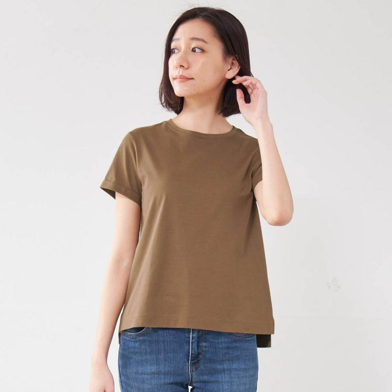 丸みを隠す大人仕立てＴシャツ【綿１００％・吸水速乾・消臭】（サラリスト）