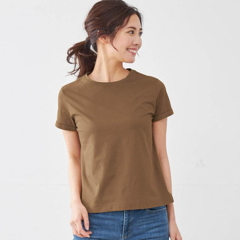 丸みを隠す大人仕立てＴシャツ【綿１００％・吸水速乾・消臭】（サラリスト）