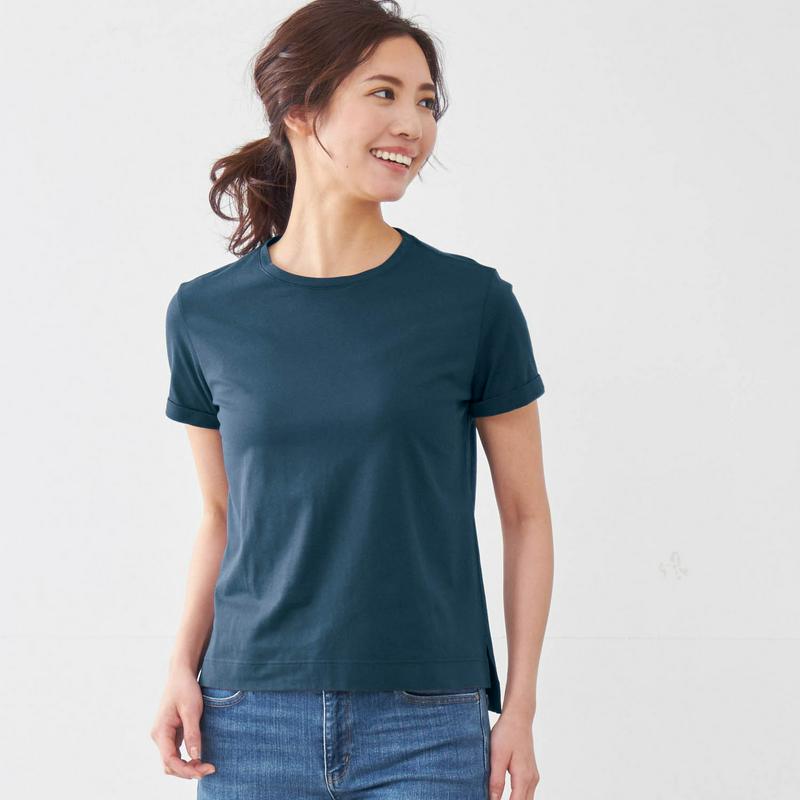 丸みを隠す大人仕立てＴシャツ【綿１００％・吸水速乾・消臭】（サラリスト）