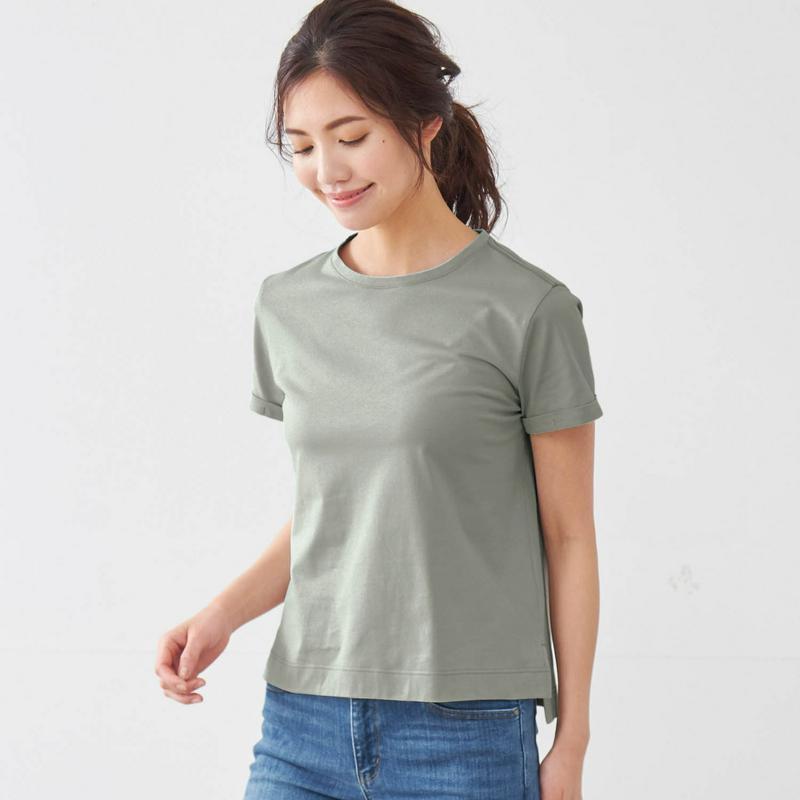 丸みを隠す大人仕立てＴシャツ【綿１００％・吸水速乾・消臭】（サラリスト）