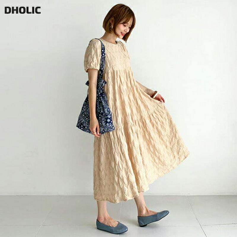 【新作10%OFF】テクスチャーパフワンピース・全3色・60427 レディース【ops】【韓国 ファッション ワンピース ロング