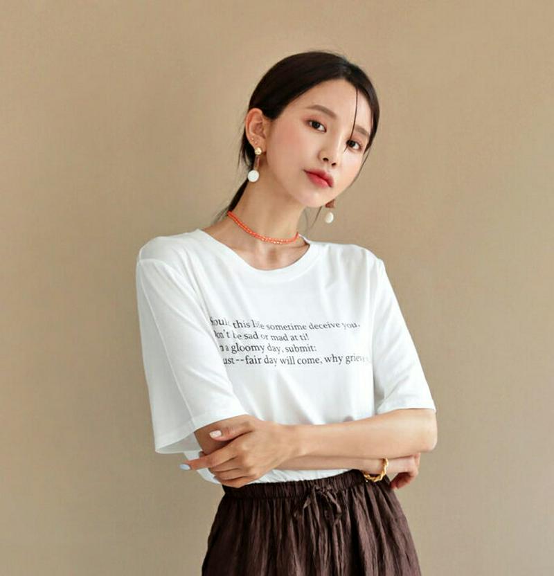 【新作10%OFF】レタリング半袖Tシャツ・全4色・t47761 レディース【tops】【韓国 ファッション トップス Tシャツ