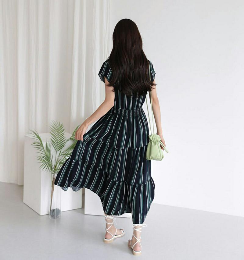 【新作10%OFF】2WAYストライプワンピース・全1色・b47762 レディース【ops】【韓国 ファッション ワンピース ロ