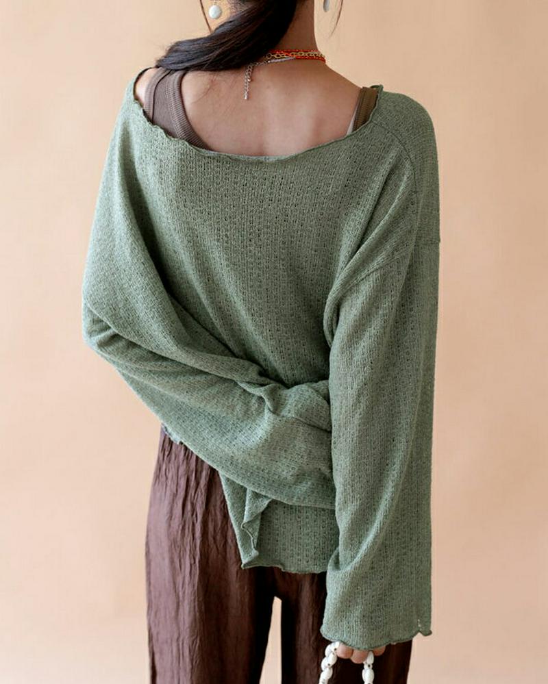 【新作10%OFF】ラウンドニット・全2色・t47765 レディース【tops】【韓国 ファッション トップス ニット ニットト