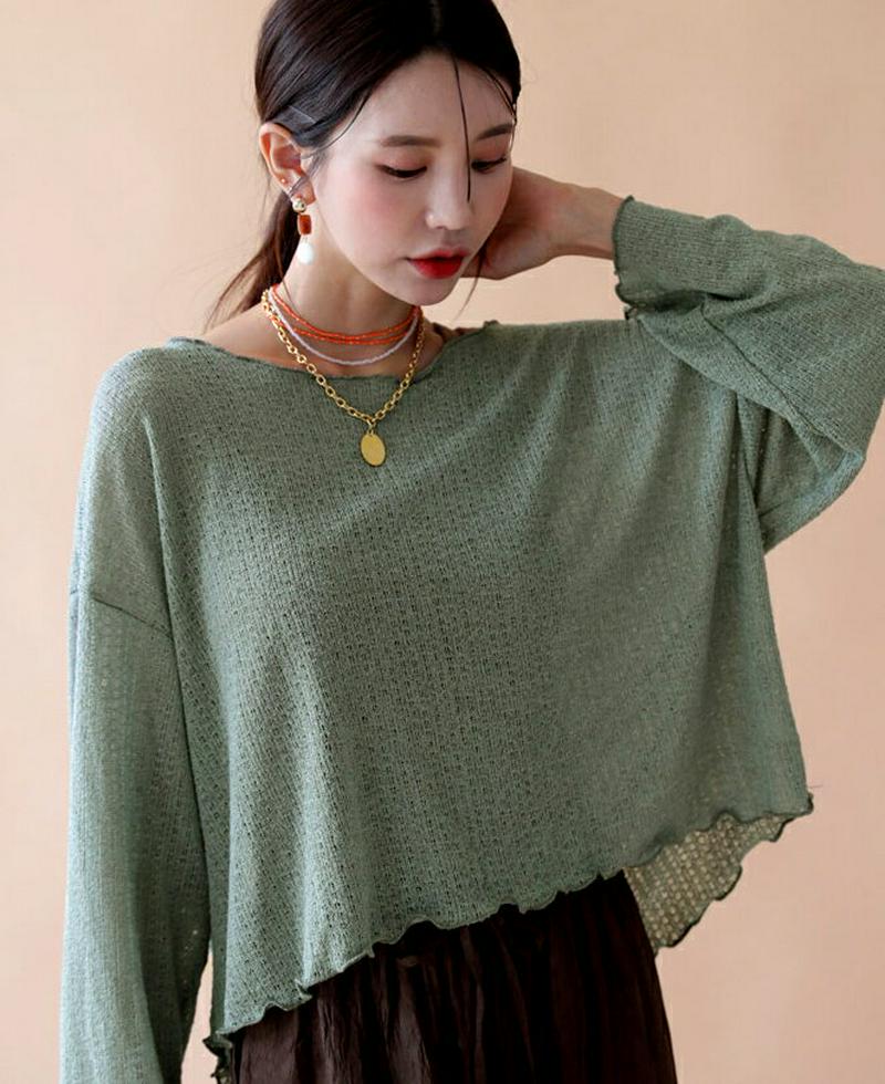 【新作10%OFF】ラウンドニット・全2色・t47765 レディース【tops】【韓国 ファッション トップス ニット ニットト