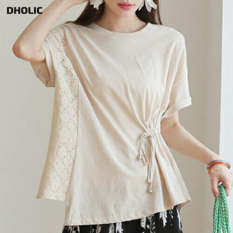 【新作10%OFF】サイドドロストレースTシャツ・全3色・b63213 レディース【tops】【韓国 ファッション トップス T