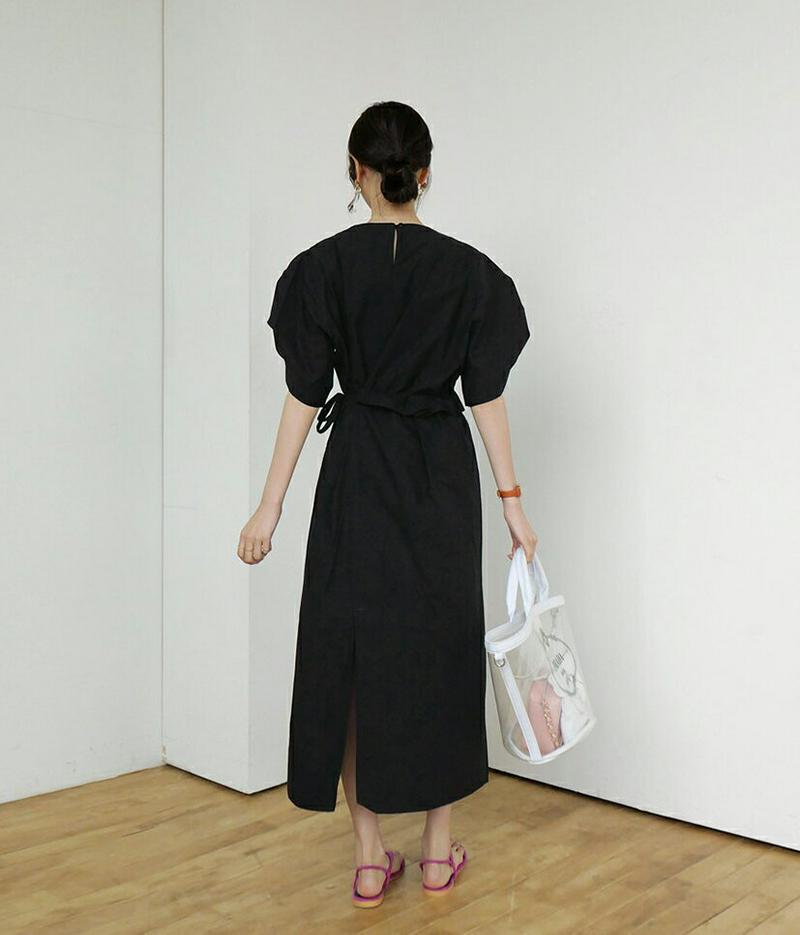 【只今10%OFF】フリルリボンパフワンピース・全3色・t56585 レディース【ops】【韓国 ファッション ワンピース ロン