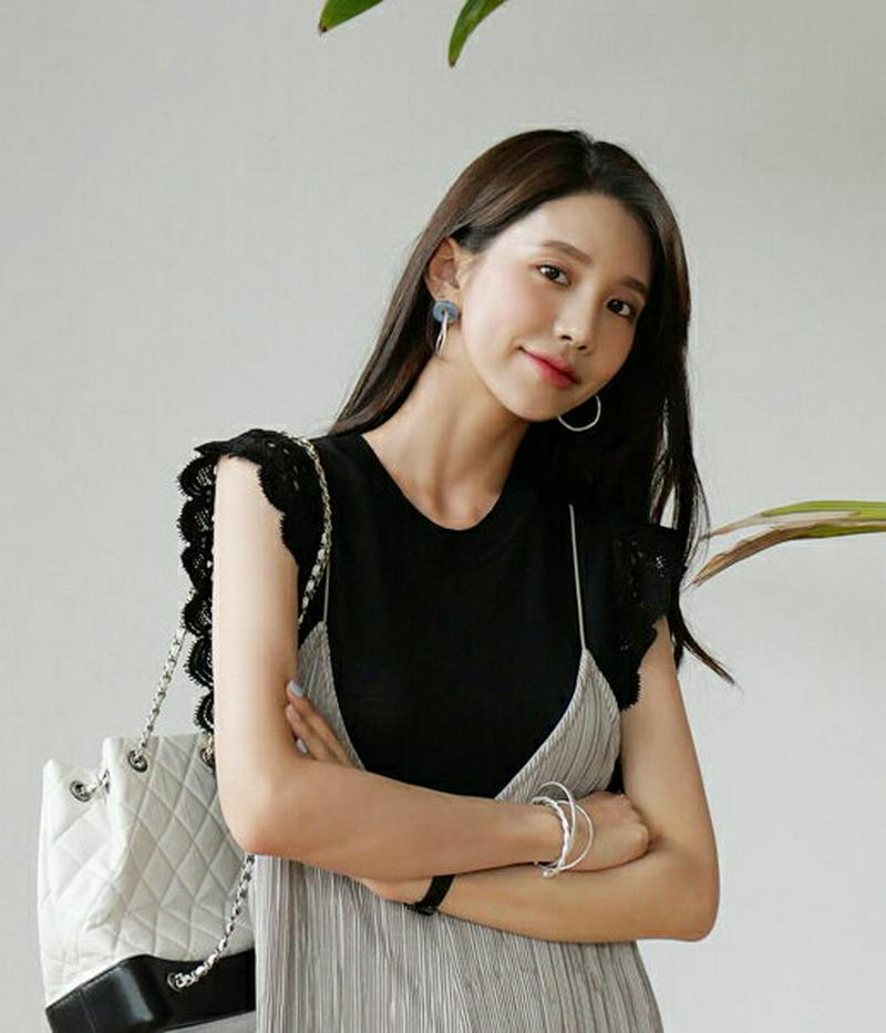 ショルダースカラップレース二ット・全3色・b56572 レディース【tops】【韓国 ファッション トップス ニット フレンチス