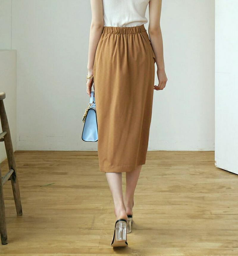 ツイストリボンスカート・全2色・t56565 レディース【sk】【韓国 ファッション ボトムス スカート ミディ丈 ミディスカー