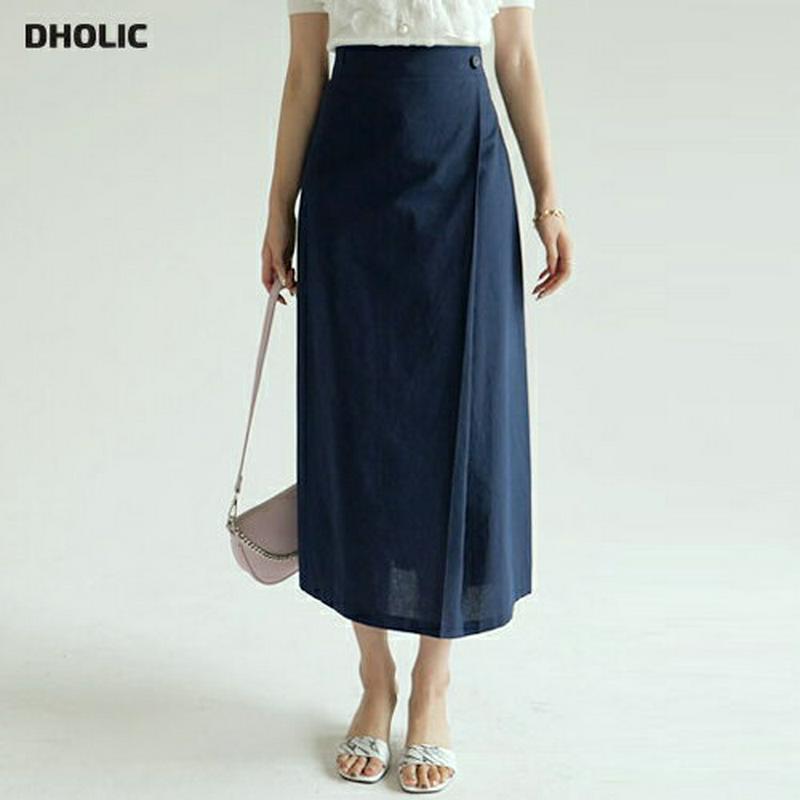 ボタンラップスカート・全3色・b56573 レディース【sk】【韓国 ファッション ボトムス スカート ロング丈 ロングスカート