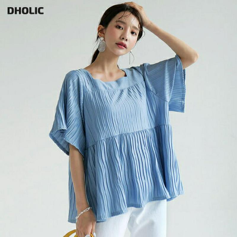 スクエアリンクルTシャツ・全3色・b56597 レディース【tops】【韓国 ファッション トップス Tシャツ 半袖 ハーフスリ