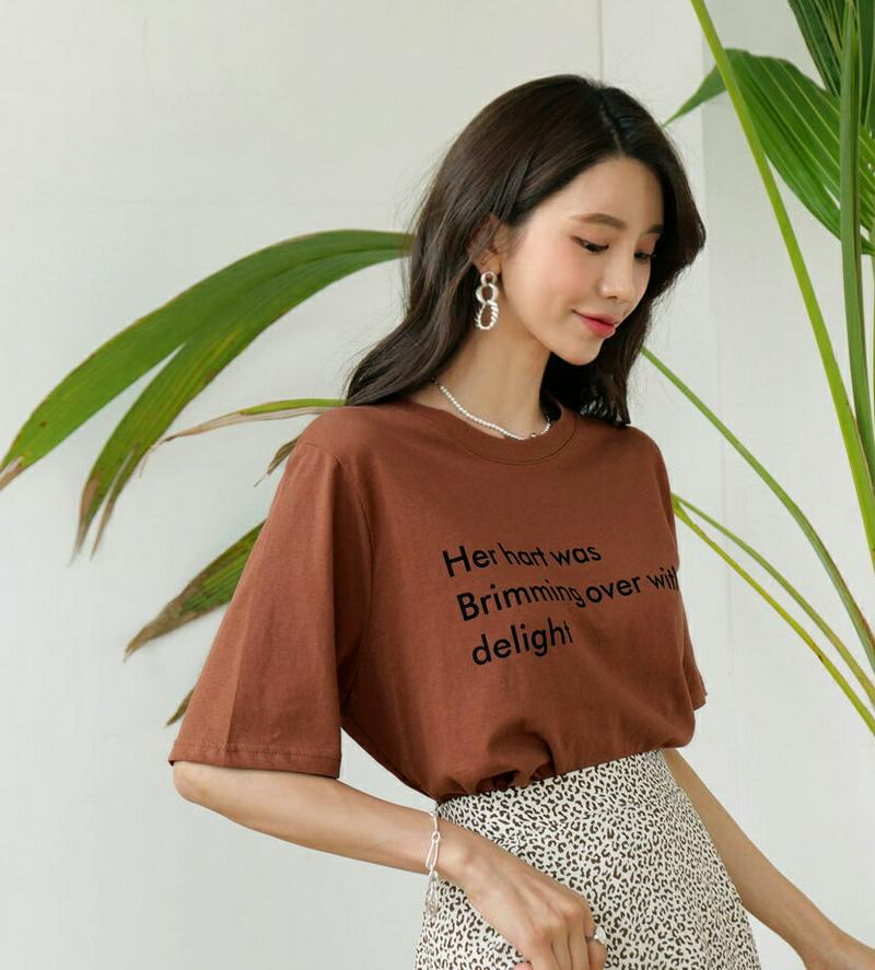 レタリングTシャツ・全4色・t56577 レディース【tops】【韓国 ファッション トップス Tシャツ 半袖 ハーフスリーブ 