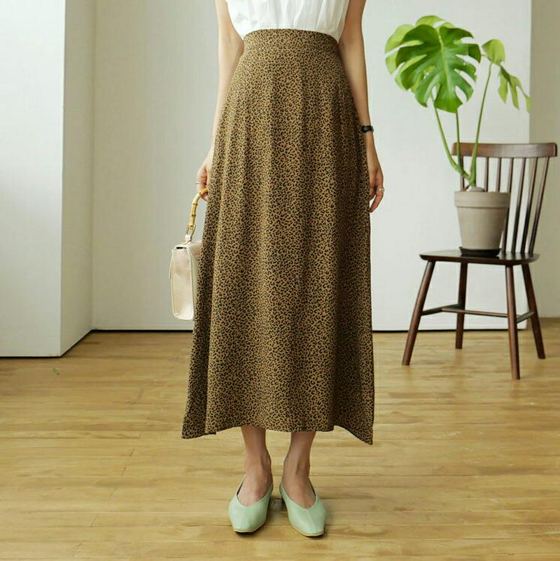 レオパードロングスカート・全3色・b56601 レディース【sk】【韓国 ファッション ボトムス スカート ロング丈 ロングスカ