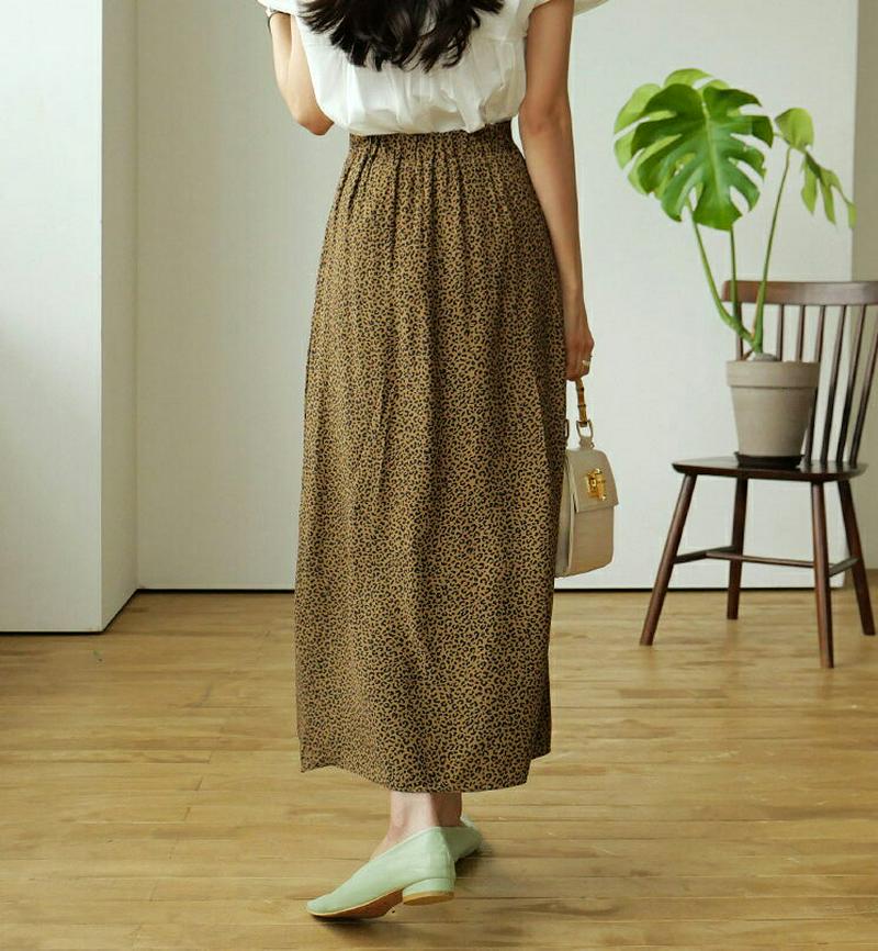 レオパードロングスカート・全3色・b56601 レディース【sk】【韓国 ファッション ボトムス スカート ロング丈 ロングスカ