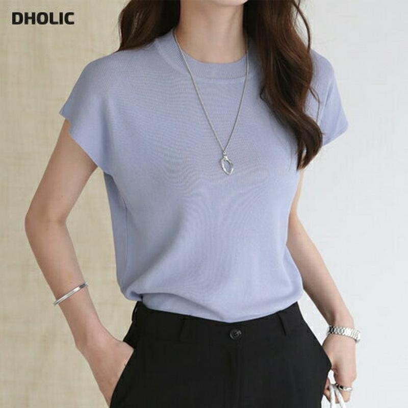 ≪人気商品再入荷≫フレンチスリーブニット・全4色・t63189 レディース【tops】 韓国ファッション トップス ニット ニットトップス フレンチスリーブ 単色 無地 シンプル ベーシック 大人 カジュアル 華奢見え 春 夏 ハイホリHIHOLLI