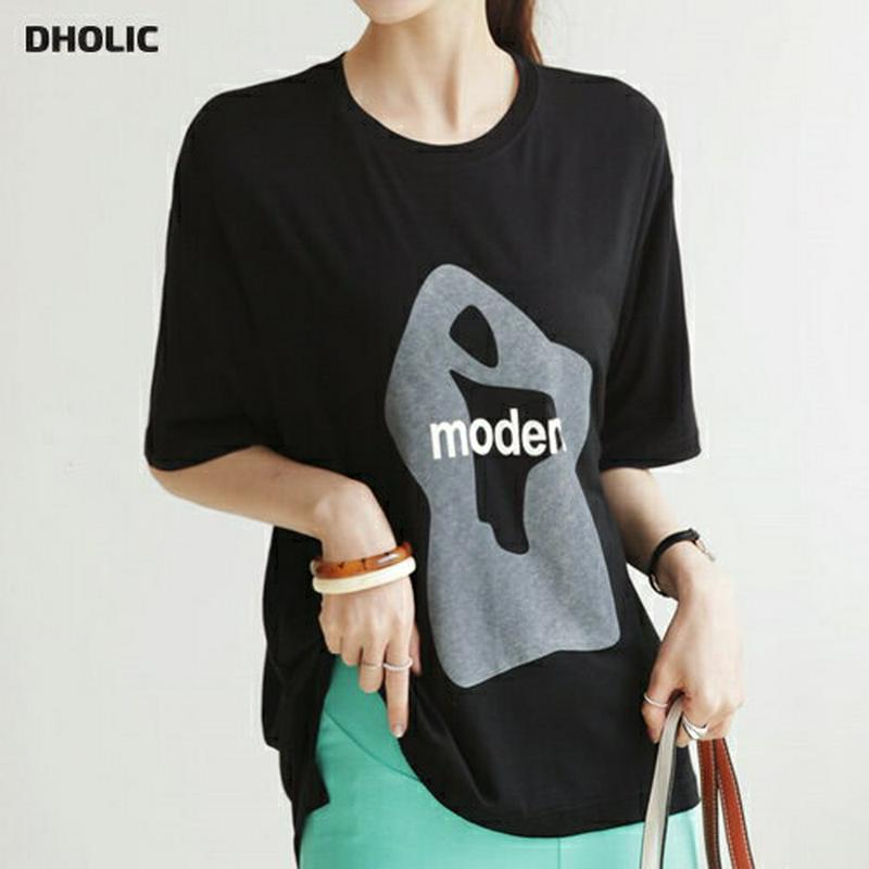 modernアンバランスTシャツ・全4色・b63184 レディース【tops】【韓国 ファッション トップス Tシャツ 半袖 ハ