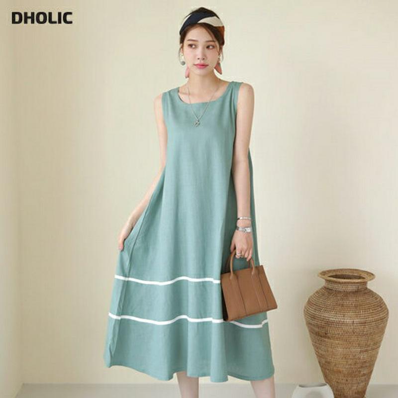 配色ラインワンピース・全4色・b63190 レディース【ops】【韓国 ファッション ワンピース ロング ロングワンピース スリ