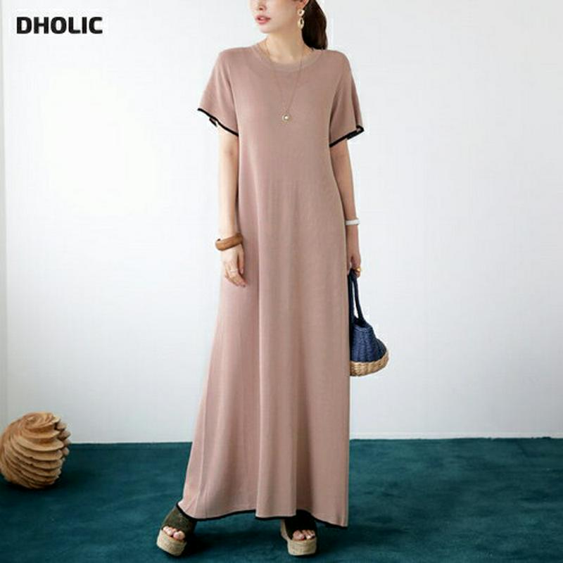 配色ヘムニットワンピース・全3色・b63195 レディース【ops】【韓国 ファッション ワンピース ロング ロングワンピース 