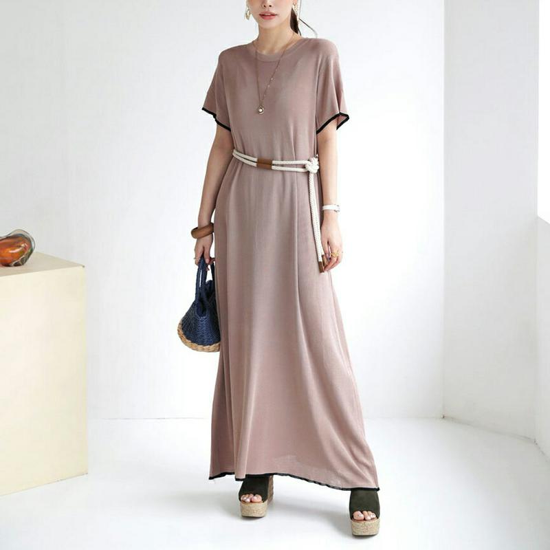 配色ヘムニットワンピース・全3色・b63195 レディース【ops】【韓国 ファッション ワンピース ロング ロングワンピース 