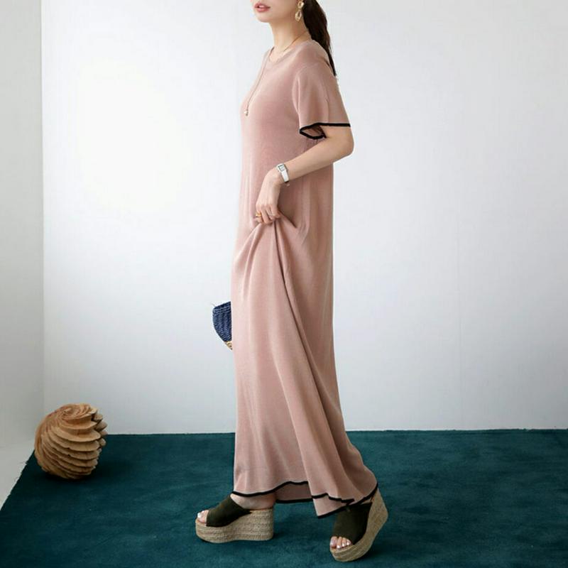 配色ヘムニットワンピース・全3色・b63195 レディース【ops】【韓国 ファッション ワンピース ロング ロングワンピース 