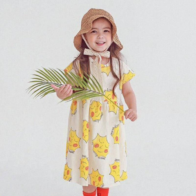 ギャザーパターンワンピース・p004480・キッズ 【3~8才】【ops】【韓国 ファッション ワンピース ロング 半袖 膝下 