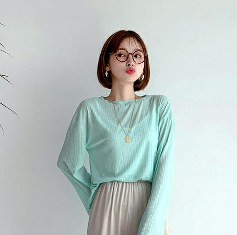 【新作10%OFF】フロントスリットTシャツ・全4色・t60415 レディース【tops】【韓国 ファッション トップス Tシャ