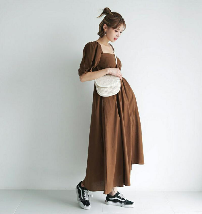 【新作10%OFF】スクエアサイドリボンワンピース・全3色・t60424 レディース【ops】【韓国 ファッション ワンピース 