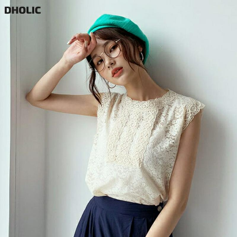 【新作10%OFF】スカラップレーススリーブレス・全4色・t60416 レディース【tops】【韓国 ファッション トップス ス