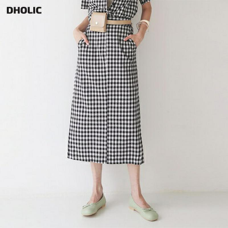 【新作10%OFF】チェックボタンスカート・全2色・t60448 レディース【sk】【韓国 ファッション ボトムス スカート ロ