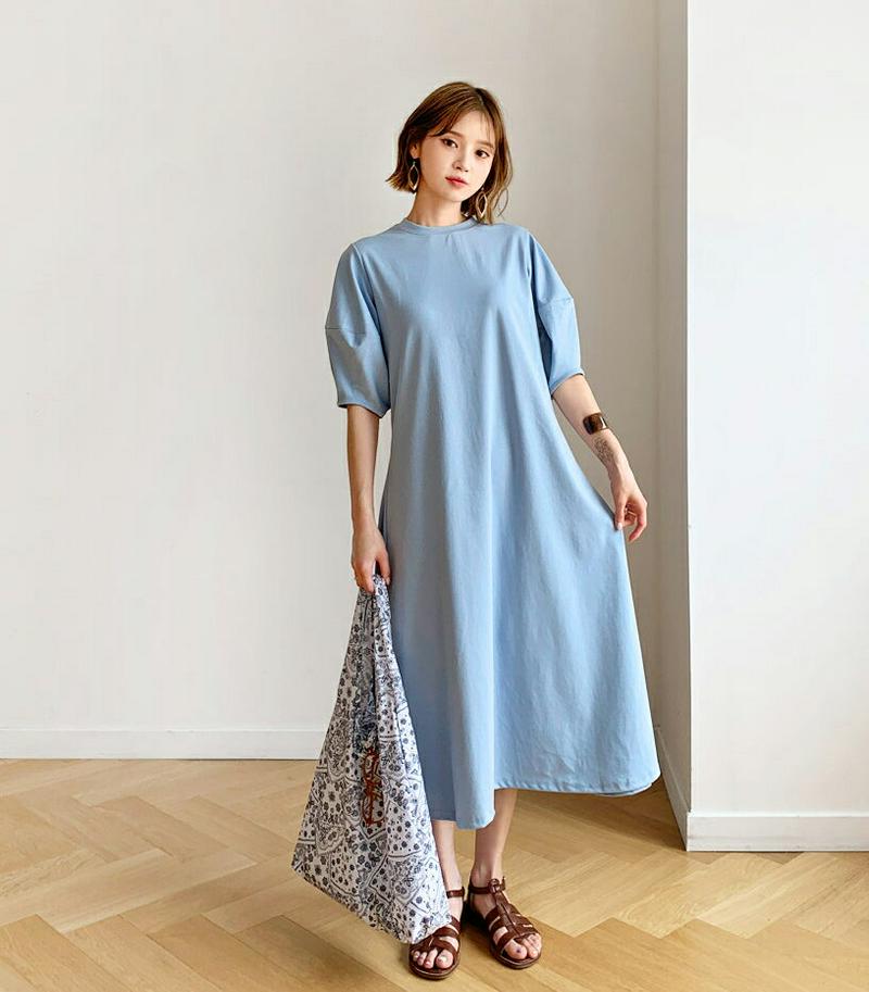 【新作10%OFF】パフフレアワンピース・全3色・b60426 レディース【ops】【韓国 ファッション ワンピース ロング丈 