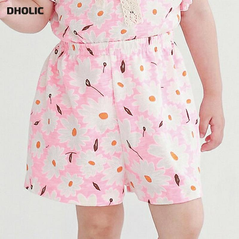 フラワープリントショートパンツ・p004554 キッズ【3~8才】【pt】【ボトムス ズボン ショート ショートパンツ 半ズボン ウエストゴム 花柄 綿 コットン かわいい 女の子 韓国 韓国子供服 子供 こども 子供服 こども服】【KIDS】