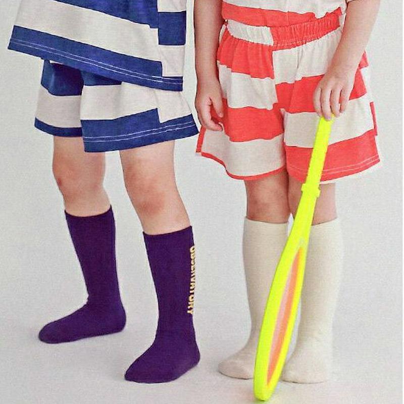 ワイドボーダーショートパンツ・p004544 キッズ【3~8才】【pt】【ボトムス パンツ ショート ショートパンツ ボーダー ウエストゴム カジュアル 綿 コットン 女の子 男の子 韓国 韓国子供服 子供 こども 子供服 こども服】【KIDS】