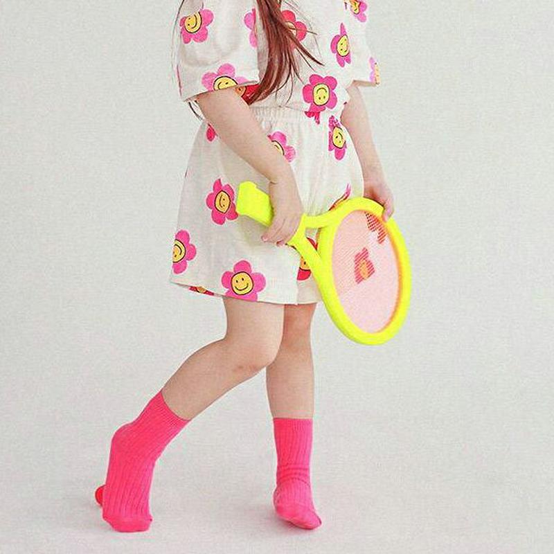 スマイルフラワープリントパンツ・p004553 キッズ【3~8才】【pt】【ボトムス ズボン ショート ショートパンツ 半ズボン ウエストゴム プリント 花柄 かわいい 可愛い 女の子 韓国 韓国子供服 子供 こども 子供服 こども服】【KIDS】