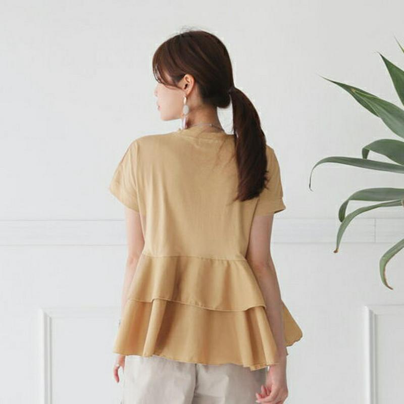 【新作10%OFF】ティアードTシャツ・全3色・b63221 レディース【tops】【韓国 ファッション トップス Tシャツ 半