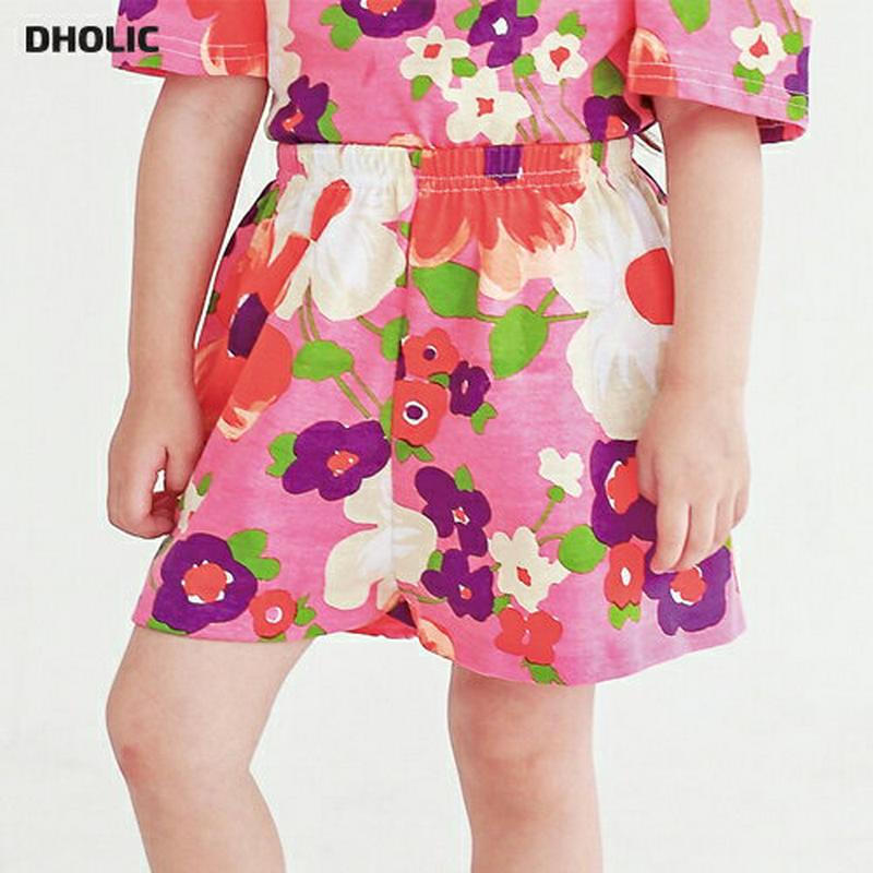 フローラルプリントパンツ・p004555 キッズ【3~8才】【pt】【ボトムス パンツ ズボン ショート ショートパンツ 半ズボン ウエストゴム 花柄 かわいい 女の子 韓国 韓国子供服 子供 こども 子供服 こども服】【KIDS】