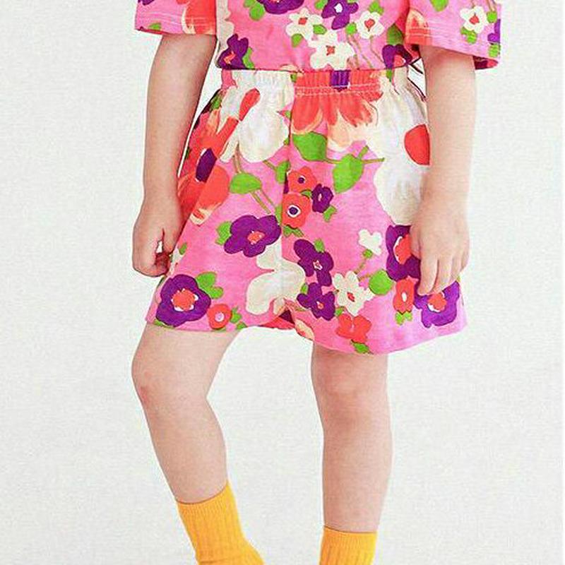 フローラルプリントパンツ・p004555 キッズ【3~8才】【pt】【ボトムス パンツ ズボン ショート ショートパンツ 半ズボン ウエストゴム 花柄 かわいい 女の子 韓国 韓国子供服 子供 こども 子供服 こども服】【KIDS】