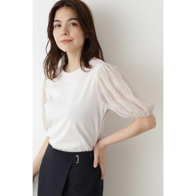 マジョリカプリーツスリーブカットソー（NATURAL BEAUTY BASIC／ナチュラルビューティー ベーシック）