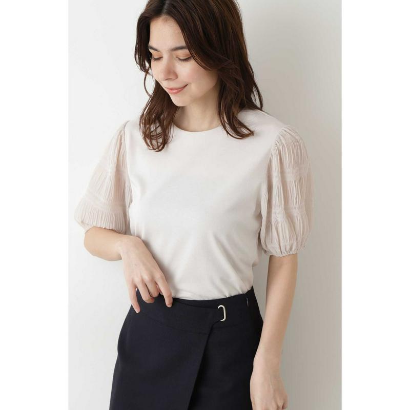 マジョリカプリーツスリーブカットソー（NATURAL BEAUTY BASIC／ナチュラルビューティー ベーシック）
