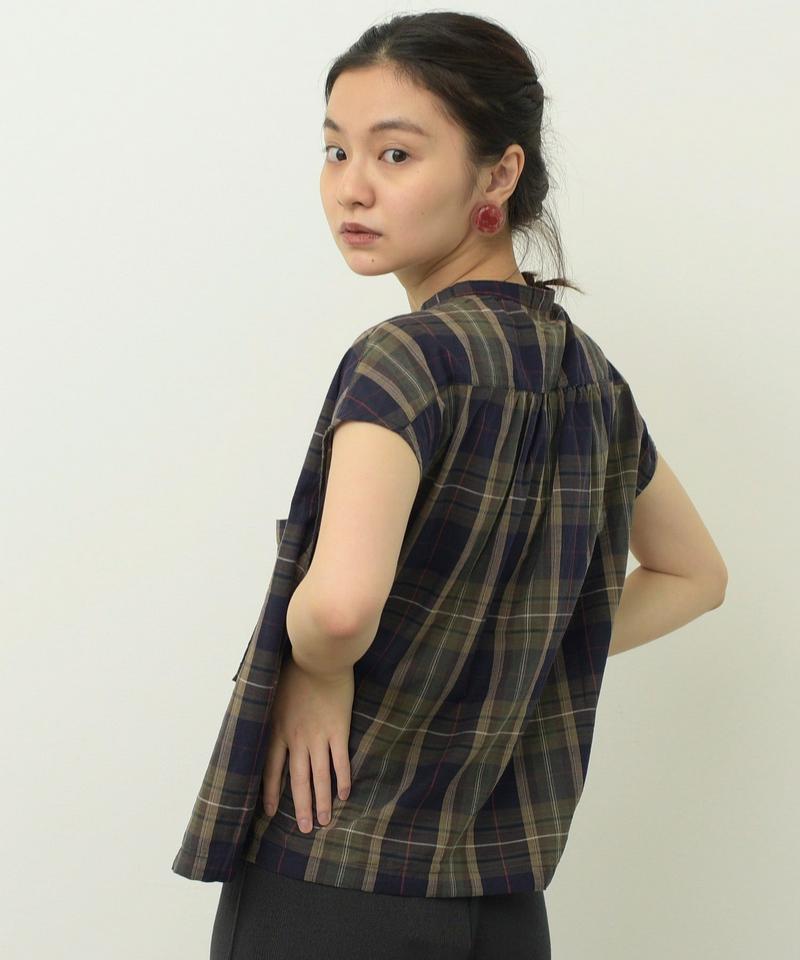 mat 綿麻スラブチェック 重ねブラウス（mat quotidien）