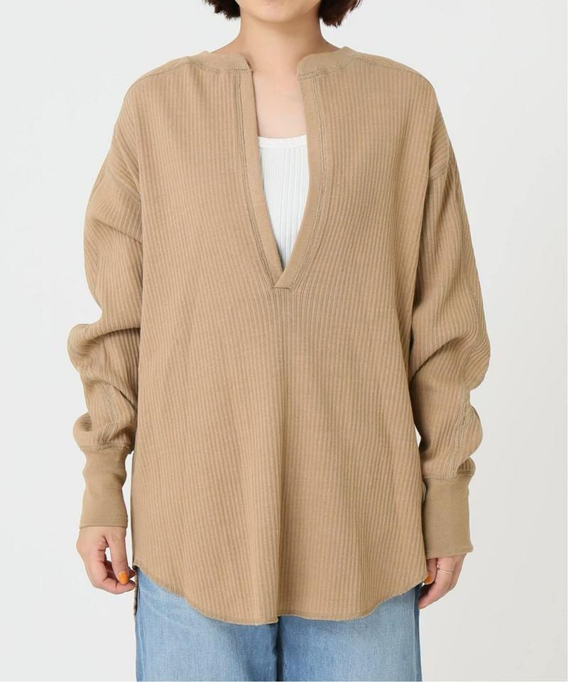 【CLANE/クラネ】HEAVY RIB V NECK TOPS：カットソー◆（JOURNAL STANDARD）