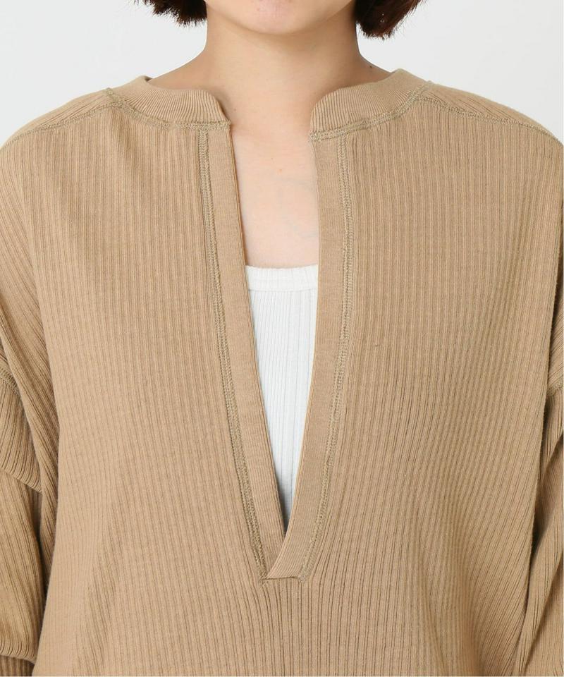 【CLANE/クラネ】HEAVY RIB V NECK TOPS：カットソー◆（JOURNAL STANDARD）