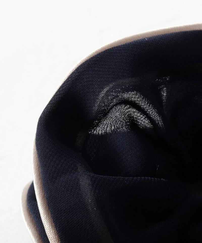 シフォン白パイピングシュシュ