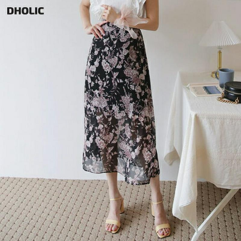 【新作10%OFF】フローラルシフォンスカート・全3色・b60565 レディース【sk】【韓国 ファッション ボトムス スカート