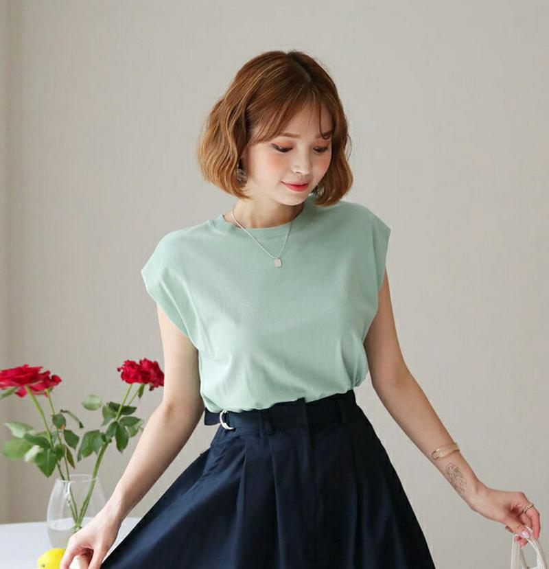 【新作10%OFF】フレンチスリーブTシャツ・全6色・b60544 レディース【tops】【韓国 ファッション トップス Tシャ