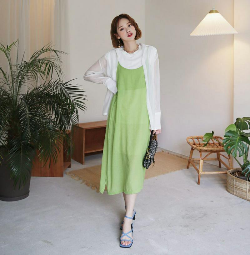 【新作10%OFF】2WAYスリーブレスワンピース・全4色・b60556 レディース【ops】【韓国 ファッション ワンピース 