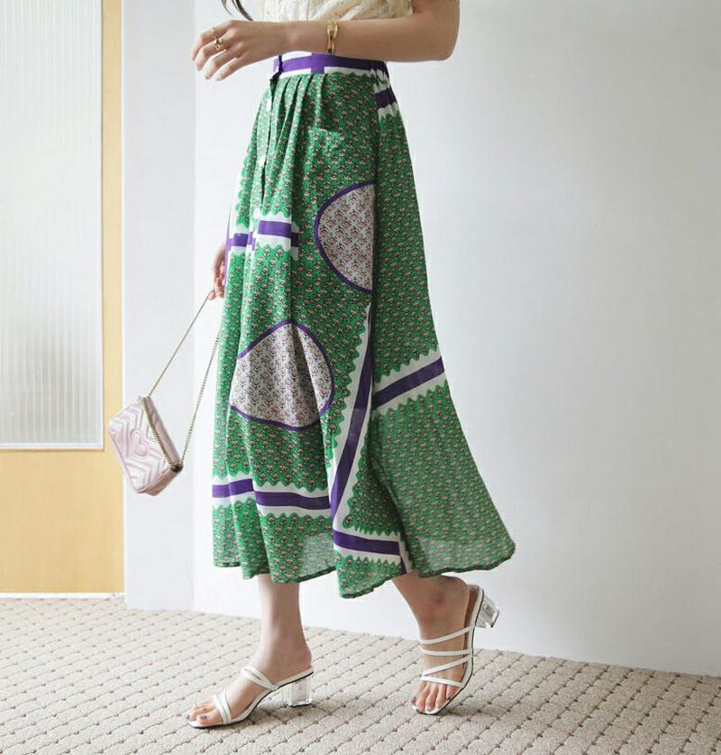 【新作10%OFF】パターンボタンスカート・全2色・b60568 レディース【sk】【韓国 ファッション ボトムス スカート ロ